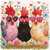 Puzzle de 1000 pièces Cœur Poulet Jardin